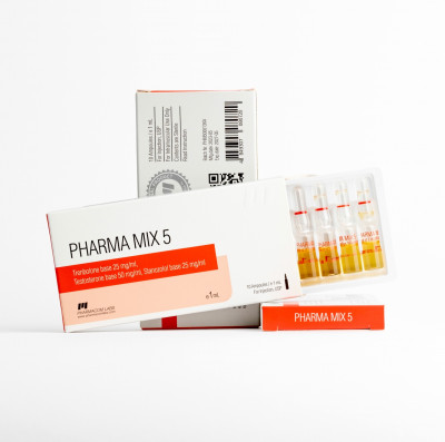 PharmaMix-5 ампулы Pharmacom Labs — тренболон станозолол тестостерон